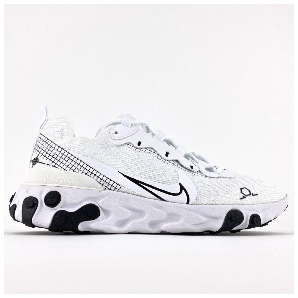 Мужские кроссовки Nike React Element 55 White, белые кроссовки найк ...
