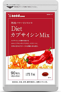 Seedcoms Diet Mix Комплекс із капсаїцином для схуднення, 90 капсул на 90 днів. До 08/2027