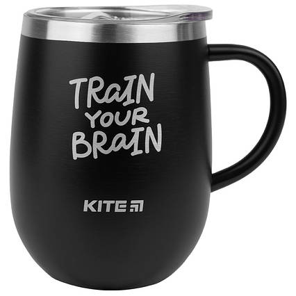 Термокухоль 360 мл чорний Train your brain, фото 1