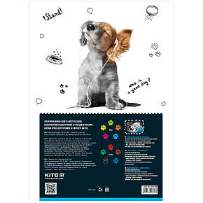 Папір кольор. двостор. (10арк/5 неон+5 звич), А4 Kite Dogs, фото 2
