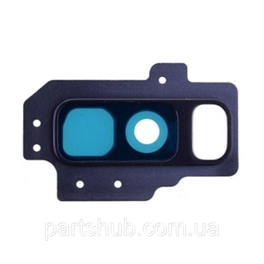 Скло камери Samsung Galaxy S9 Plus G965F (чорне у синій рамці), фото 1