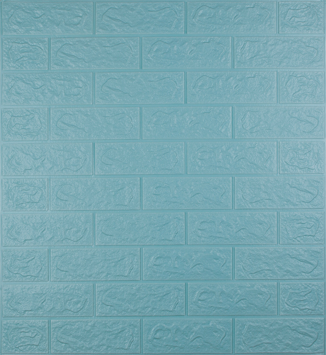 Декоративна 3D панель самоклейка під цеглу Бірюза 700х770х5мм (002-5), фото 1