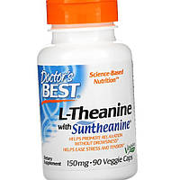 Л-Теанін амінокислота Doctor's s BEST L-Theanine 150 mg 90 капсул вег