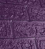 Самоклеюча декоративна 3D панель Цегла Фіолетова 700х770х5мм (016-5), фото 3
