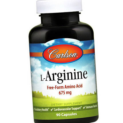 Амінокислота аргінін Carlson Labs L-Arginine Free-Form Amino Acid 675 mg 90 caps, фото 3