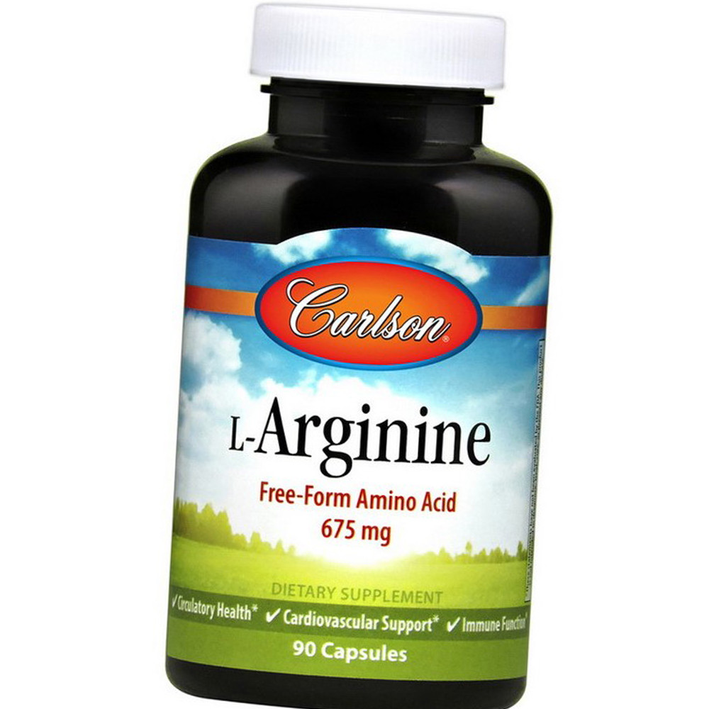Амінокислота аргінін Carlson Labs L-Arginine Free-Form Amino Acid 675 mg 90 caps