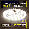 Світлодіодний LED модуль 220В 24Вт МКС-24W Ultralight на магнітах у світильники 2640Lm 4000К, фото 5