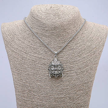 Кулон "Махакала" 40х30мм + - на ланцюжку L-70см сріблястий метал