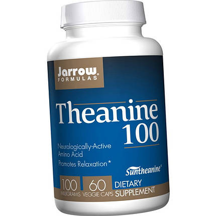 Л-теанін незамінна амінокислота Jarrow Formulas L-Theanine 100 mg 60 veg caps, фото 3