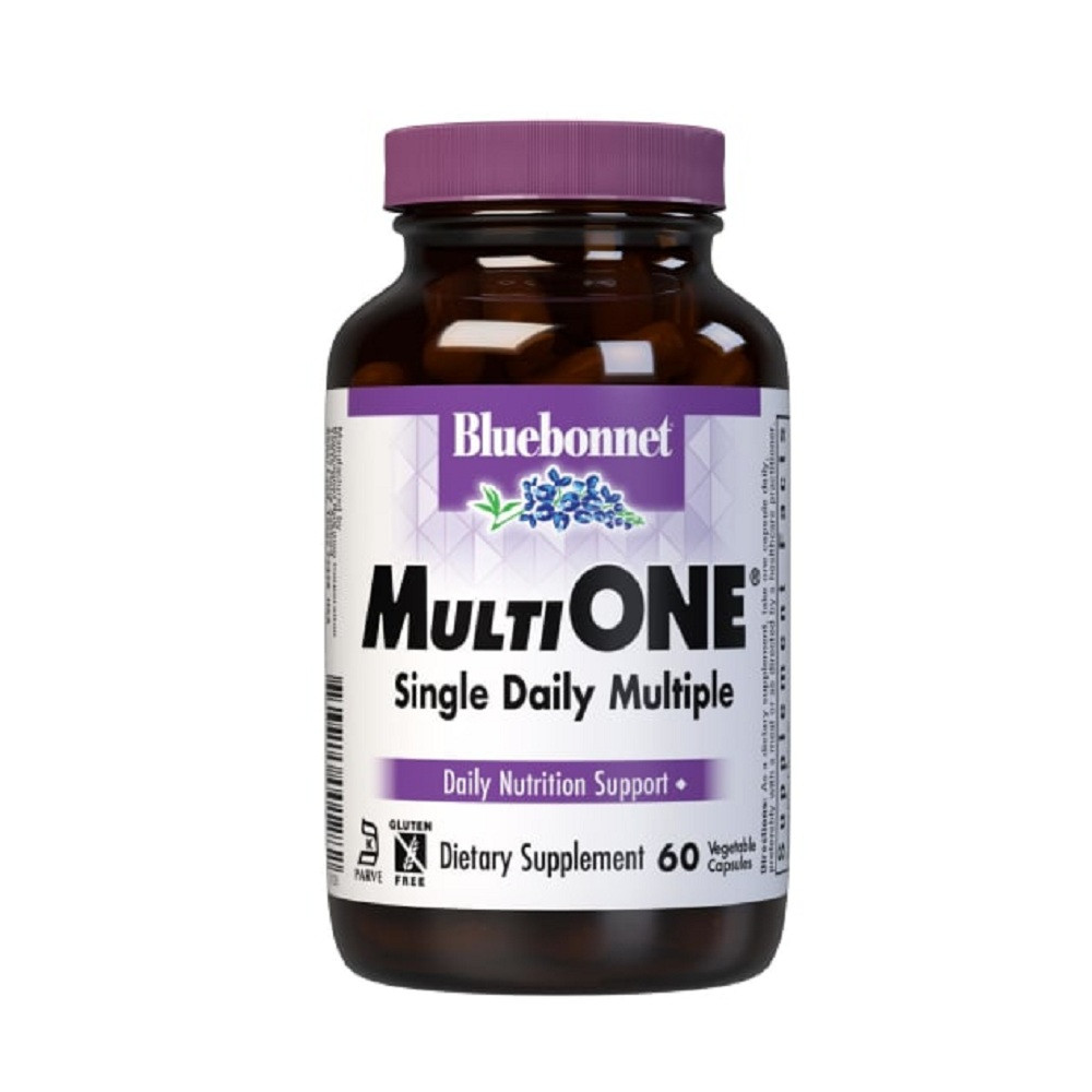 Мультивітаміни з залізом, MultiONE, Bluebonnet Nutrition, 60 вегетаріанських капсул
