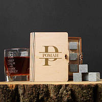 Камни для виски 6 штук Инициал персонализированные в подарочной коробке 132423