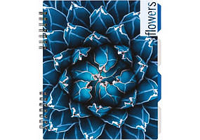 Зошит В5 120арк., в клітинку, на спіралі, з розділювачами, пластикова обкл. Optima Flowers