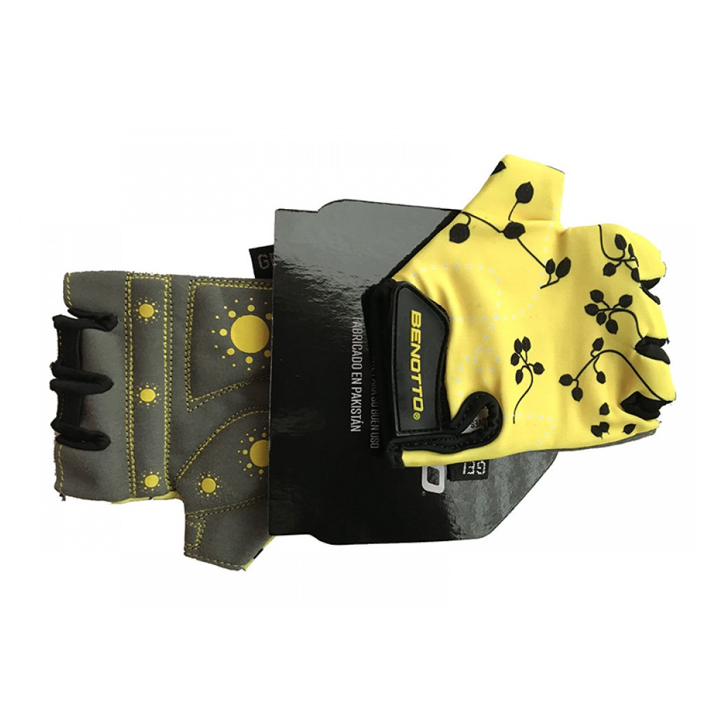 Рукавички велосипедні дитячі відкриті Benotto LCL-K6596(Yellow/Grey) XS та S