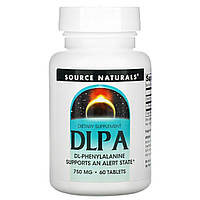 DLPA (фенілаланін) 750 мг, Source Naturals, 60 таблеток