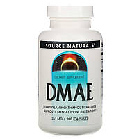 DMAE (диметиламиноэтанол) 351мг, Source Naturals, 200 капсул