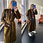 Жіноче двобортне пальто кашемірове, 42-46, сірий, пудра, пляшка, баклажан, хакі, фото 8