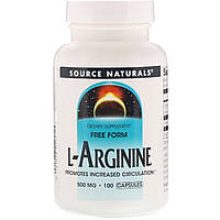 L-Аргинин 500мг, Source Naturals, 100 капсул