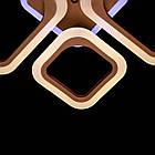 Світлодіодна люстра 80 Вт колір кориневий з підсвічуванням основи та пультом д/к D-A9171/2+2CF LED 3color dimmer, фото 4