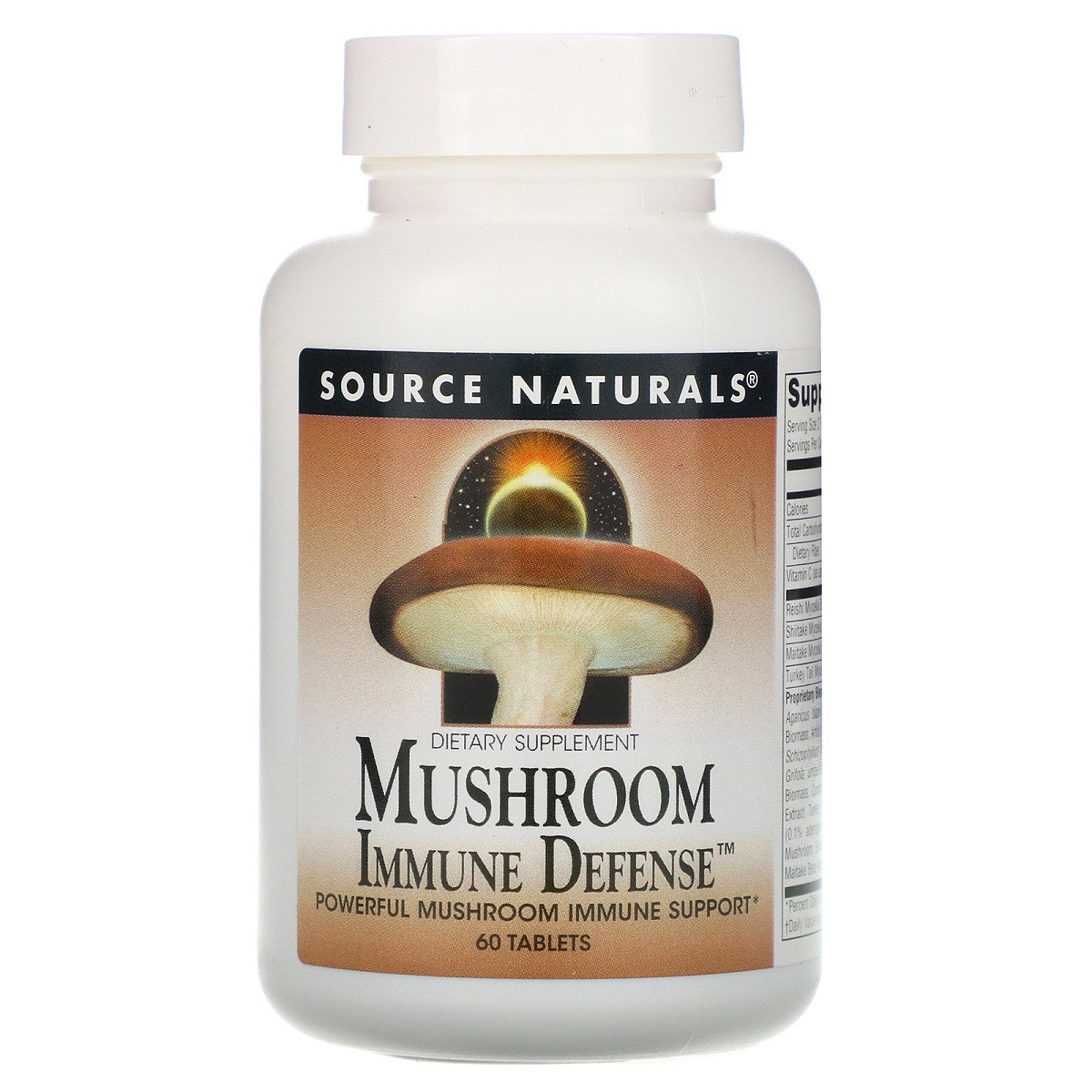 Комплекс із 15 різновидів Грибів, Mushroom Immune Defense, Source Naturals, 60 таблеток, фото 1