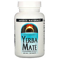 Падуб Парагвайский (Парагвайский Чай Мате) 600мг, Source Naturals, 90 таблеток