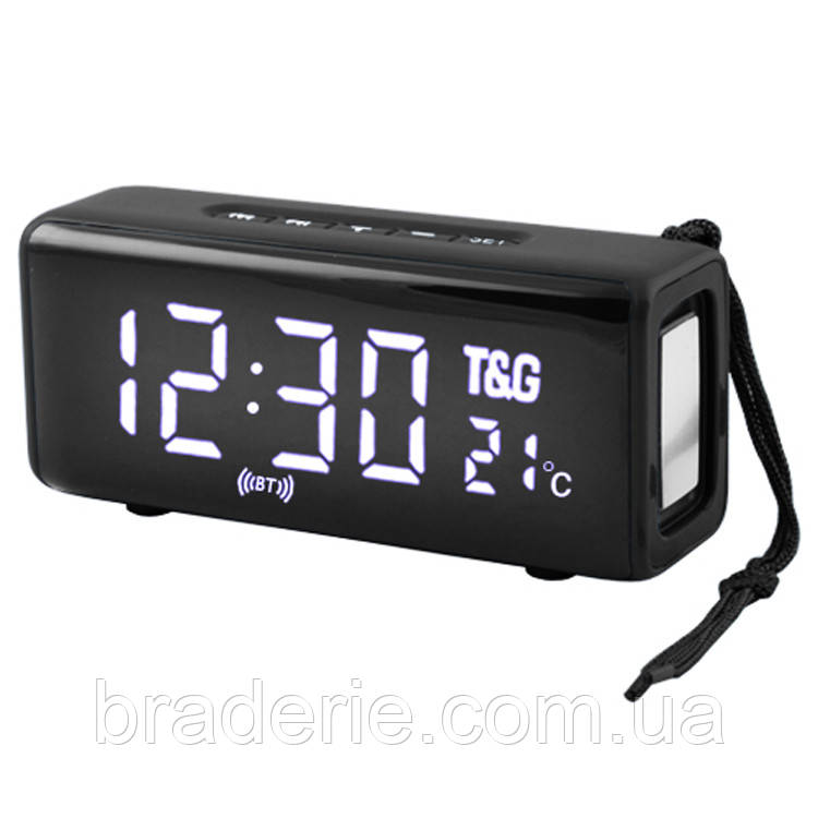Портативна колонка з функцією PowerBank TG174 годинник, термометр