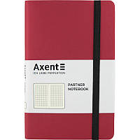 Блокнот B6 96арк. кліт. карт. "Partner Soft" червоний 8206-05/Axent