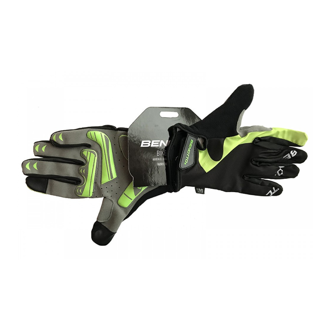 Рукавички велосипедні закриті Benotto CG -7863 (Green) L та XL