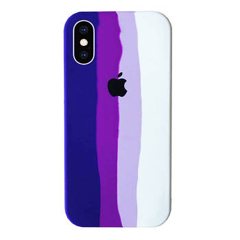 Silicone Rainbow Case iPhone Xs Max (04) Purple rainbow