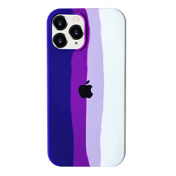 Silicone Rainbow Case iPhone 12 Pro (04) Purple rainbow