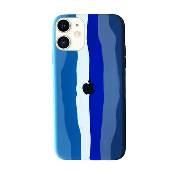 Silicone Rainbow Case iPhone 11 (05) Blue rainbow