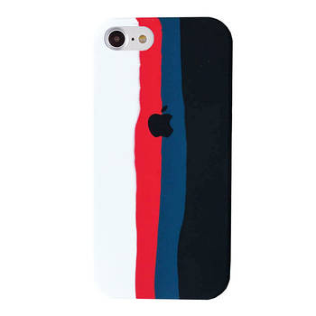 Silicone Rainbow Case iPhone 8 (06) Black rainbow