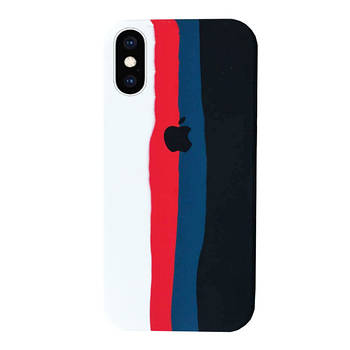 Silicone Rainbow Case iPhone Xs Max (06) Black rainbow