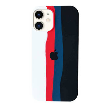 Silicone Rainbow Case iPhone 11 (06) Black rainbow