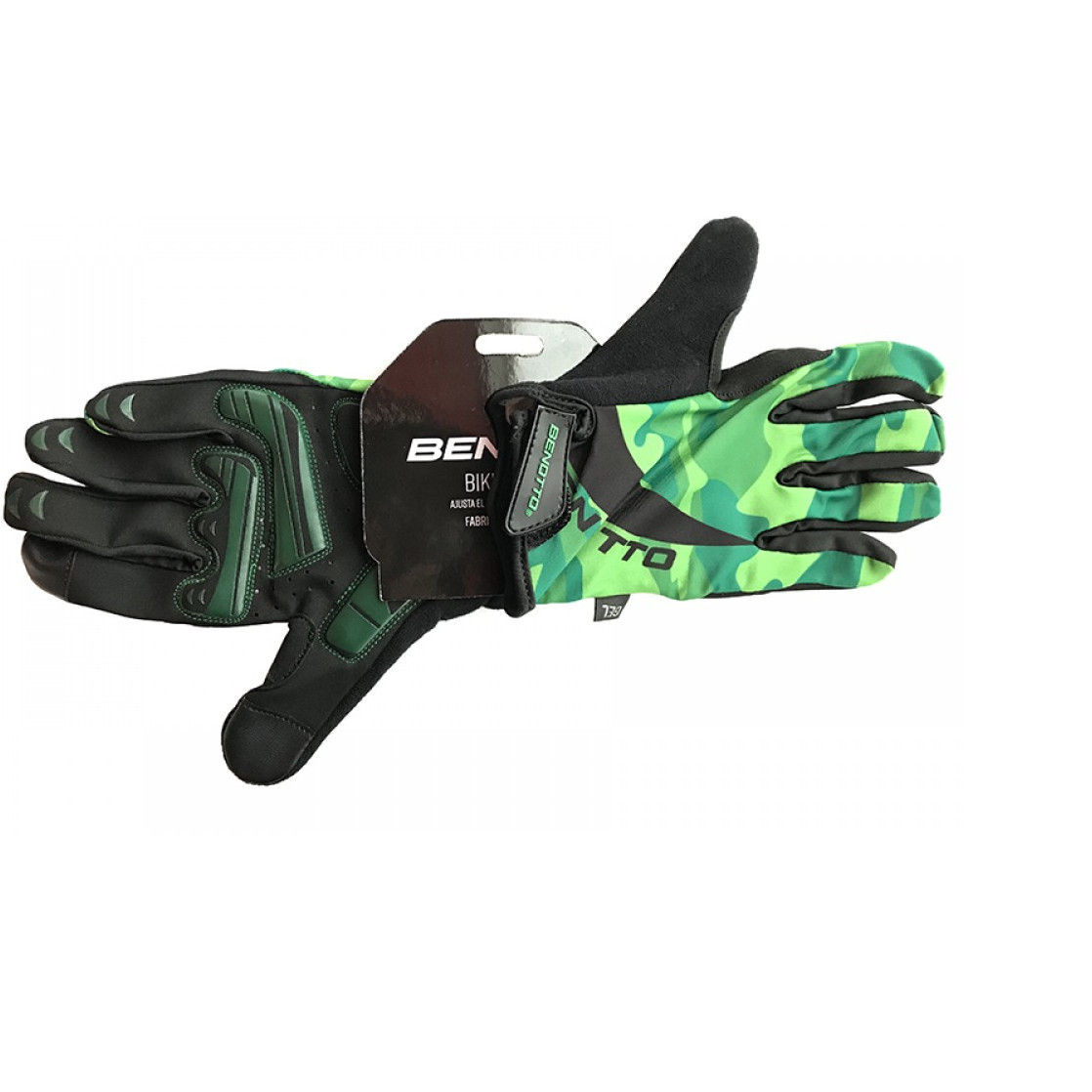 Рукавички велосипедні закриті Benotto CG -7867 (Dark Green) S, M, XL