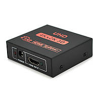 Активний HDMI сплітер 1 => 2 порту, 4K, 1080р, 1,4 версія, DC5V / 2A Q50, Box