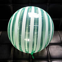 Шар бабл bubble полосатый зелёный 45 см (Китай)