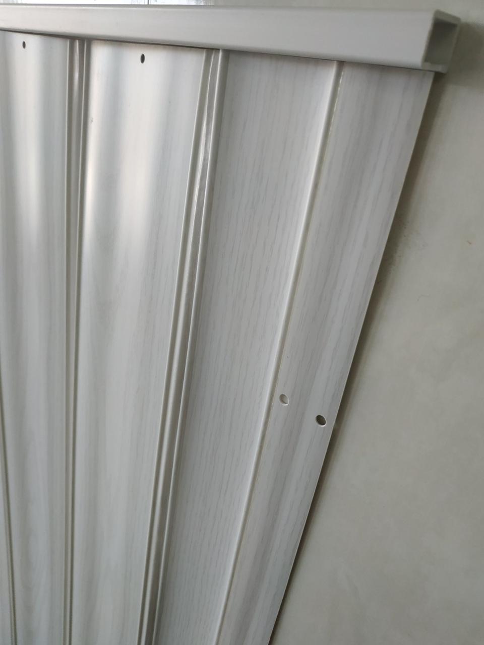 Дверь гармошка-ширма раздвижные межкомнатные пластиковые глухие 820х2030х0,6 мм, Белый Ясень - фото 4 - id-p1184530025