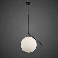 Черный подвесной светильник с белым плафоном 30 см. (916-3817-1 BK+WH)