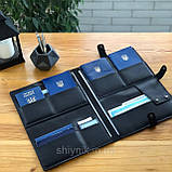 Кожана тека для морських документів (папка для документів моряка) чорна, фото 2