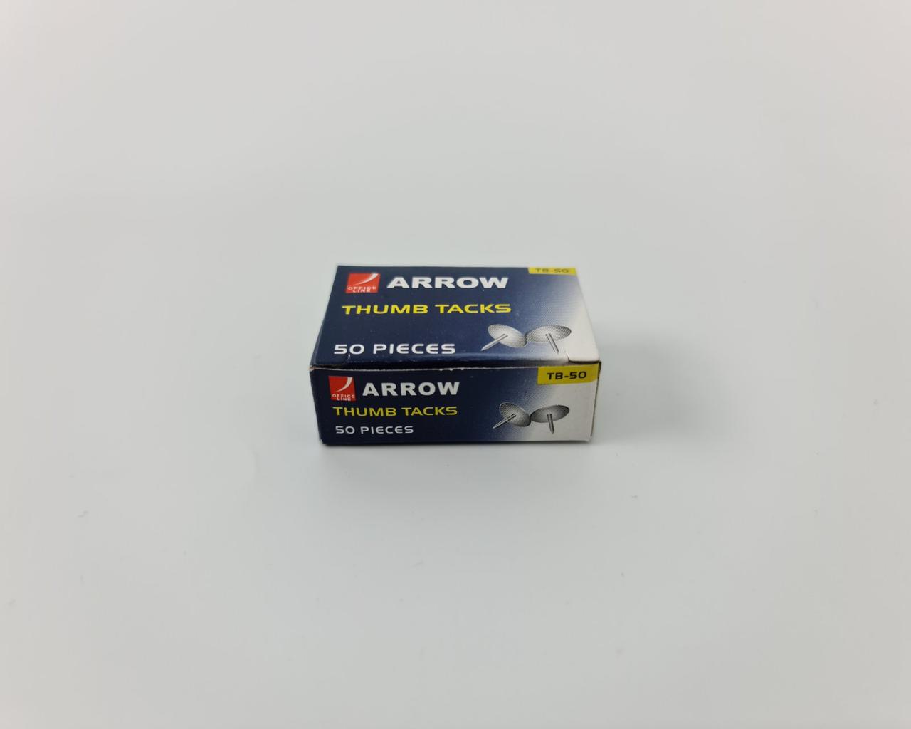 Кнопка хром в картоновой упаковке (ARROW) №TB-50 (в уп. 50шт.) (1 пачка) - фото 2 - id-p1525945614