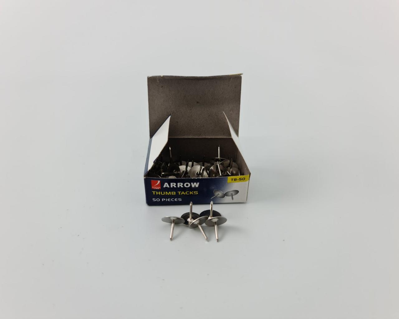 Кнопка хром в картоновой упаковке (ARROW) №TB-50 (в уп. 50шт.) (1 пачка) - фото 3 - id-p1525945614
