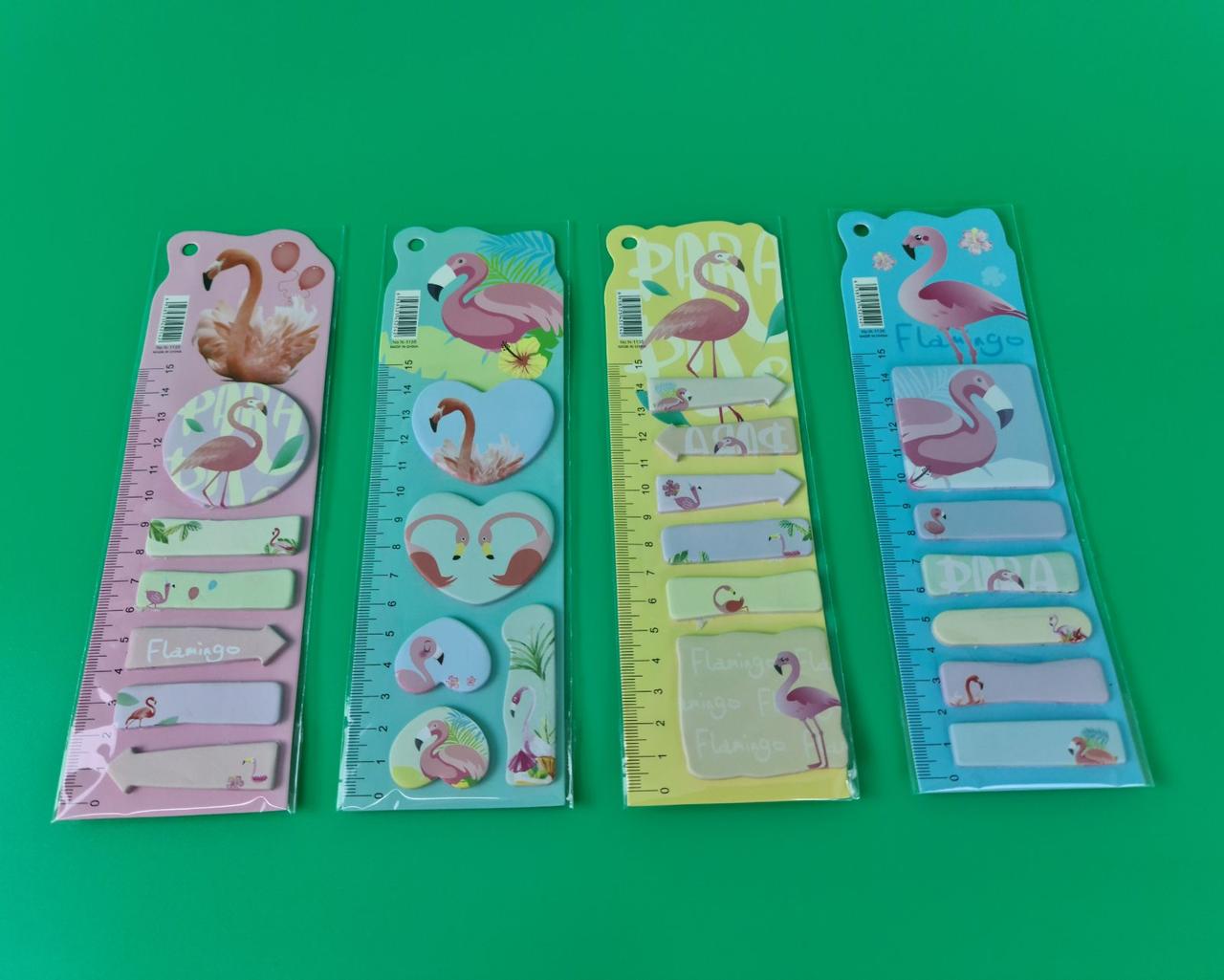 Блок для записів.проклеєний. кольоровий. "Фламінго" набір індекси+стикер на лійці No1135 (1 пачка), фото 1