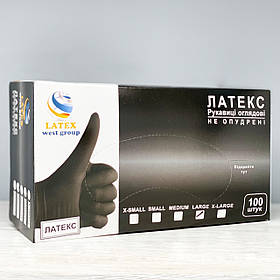 Рукавички медичні латексні, оглядові, одноразові, неопудрені, розмір L 100 шт/уп
