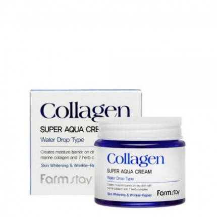 Зволожувальний крем для обличчя з колагеном FarmStay Collagen Super Aqua Cream 80 ml, фото 3