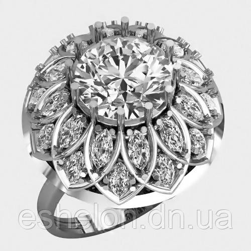 Перстень женскийсеребряный Квітка КН-985