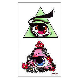 Флеш Тату. 11*6 См. Тимчасова, Перевідна. Набір, Всевидяче Око, Квіти, Массони, Ілюмінатиати, Wm-361 (S), 0