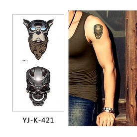 Флеш Тату. 22*10 См. Тимчасова. Перевідна. Набір, Байкери, Термінатор, Мотоциклісти, Vj-K-421 (S)