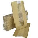 Паперовий пакет з прозорою вставкою крафт 430х210х70 мм (1000 шт.), фото 4