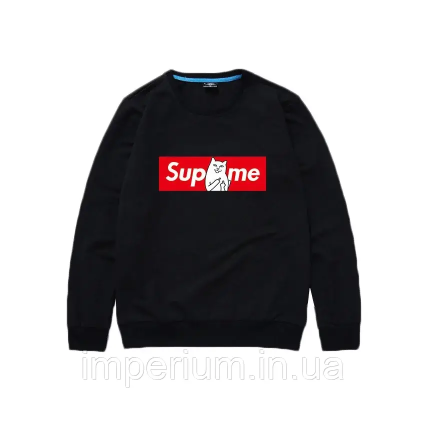 Кежуал світшот | чорна кофта supreme ripndip