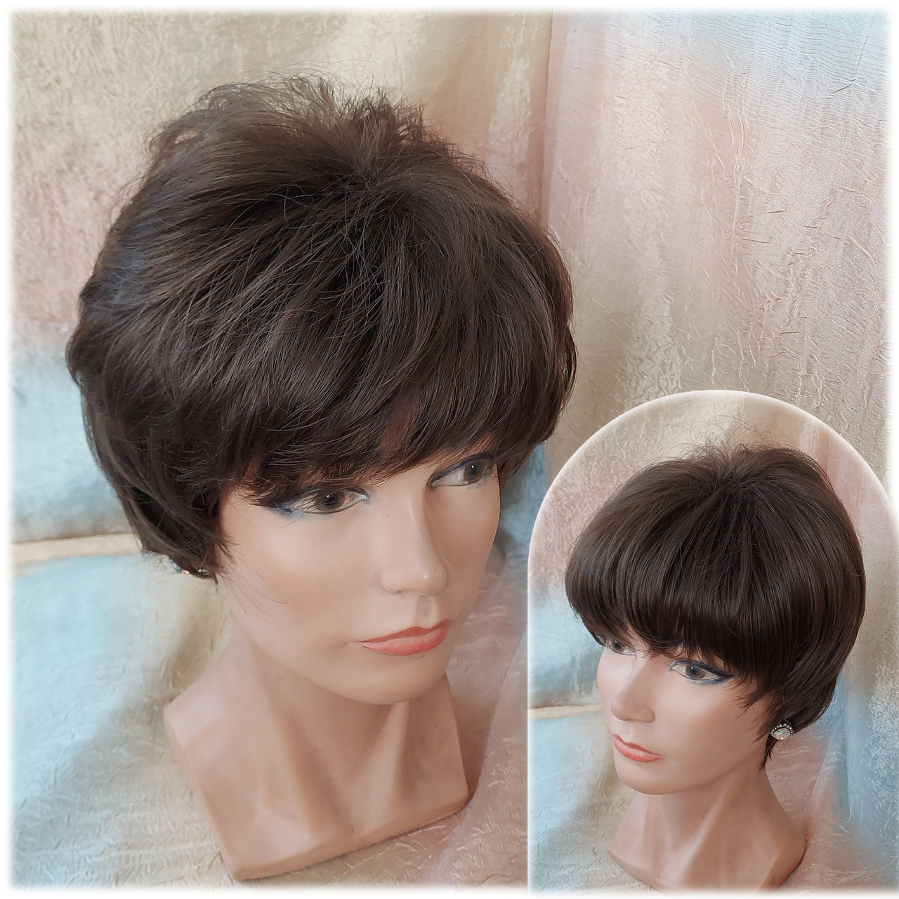 Перука короткий каскад з термоволосся темно-русявий RG 9713 - 8, фото 1